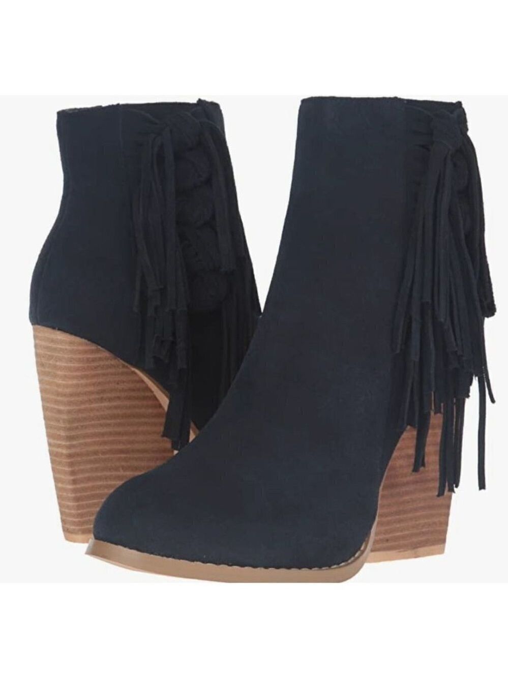 Very Volatile  Dreamcatch  blue Suede Fringe Booties suede size 8.5